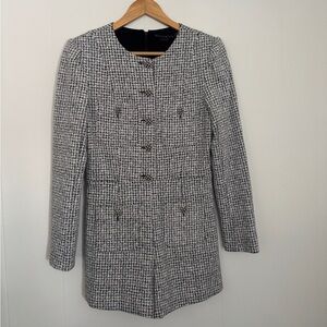 Alice + Olivia Black and White Tweed jumpsuit Blazer